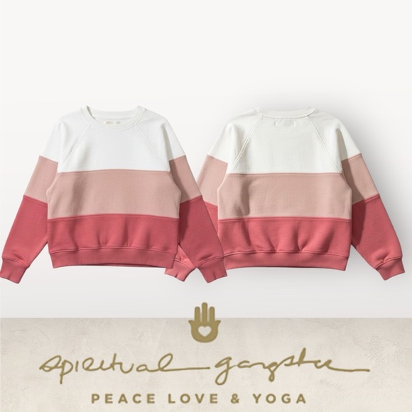 Spiritual Gangster Triblock Bridget Raglan Pullover Crewneck Cotton Sweatshirt S - Picture 8 of 9